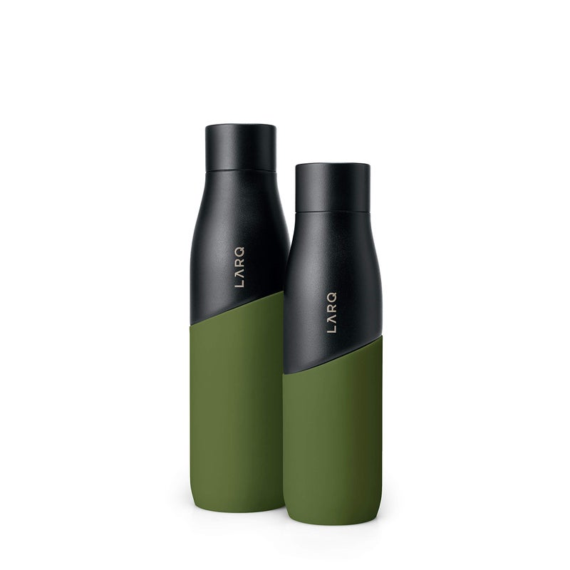 LARQ Bottle Movement PureVis 32 oz- Lightweight Self-Cleaning and Non-Insulated Stainless Steel Water Bottle with UV Water Purifier | Reusable & Travel Friendly, Black/Pine - Image 5